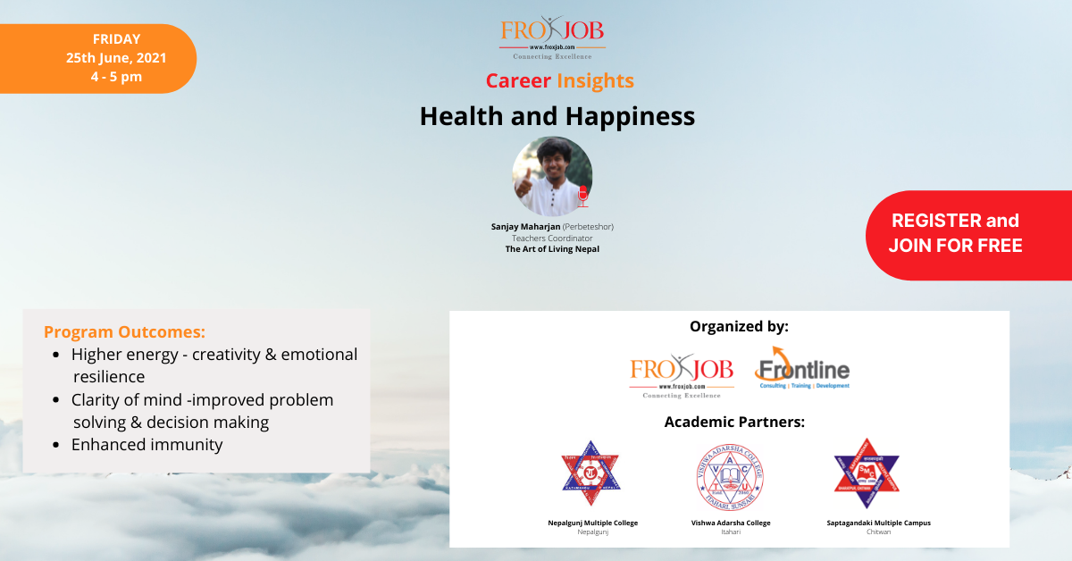 FroxJob Career Insights 'Health and Happiness' 